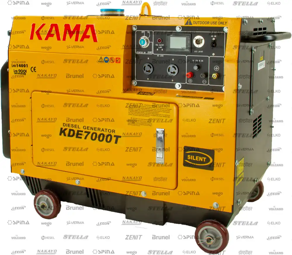 موتور برق استارتی سایلنت گازوئیلی تکفاز برند کاما KAMA KDE 7000T موتور برق استارتی سایلنت گازوئیلی تکفاز برند کاما KAMA KDE 7000T