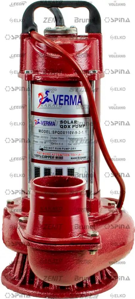 پمپ لجن کش سولار (خورشیدی) سری SPQDX برند ورما VERMA پمپ لجن کش سولار (خورشیدی) سری SPQDX برند ورما VERMA